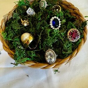 Kenneth Jay Lane and other vintage designed Gold and Silver gemstone rings